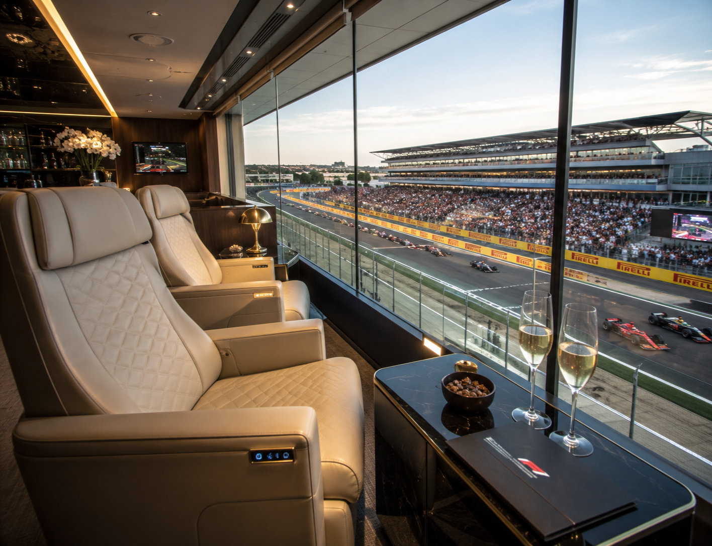 VIP seating at a prestigious international sporting event